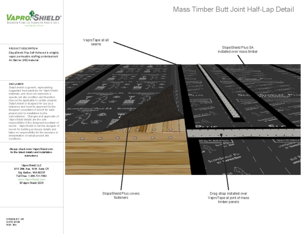 Mass Timber Butt Joint Half Lap Detail
